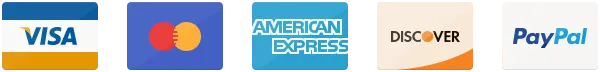 Visa Mastercard Amex Discover PayPal